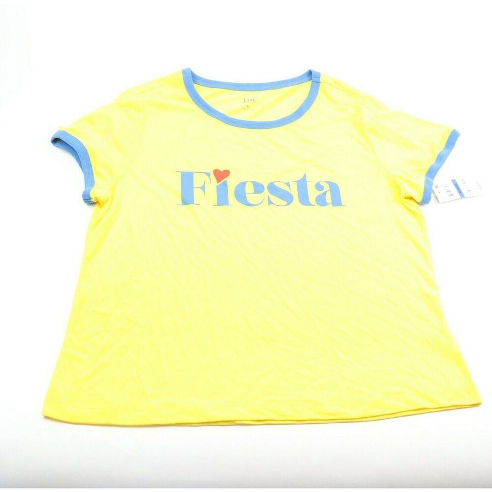 Jenni Ringer Pajama Fiesta T-Shirt Size‎ XL Yellow and Blue